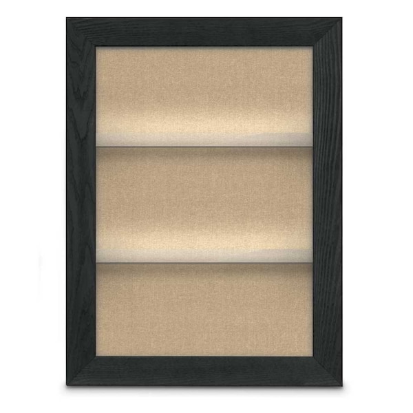 Outdoor Enclosed Combo Board, 42"x32", Black Frame/Black Porc & Burgundy
